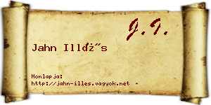 Jahn Illés névjegykártya